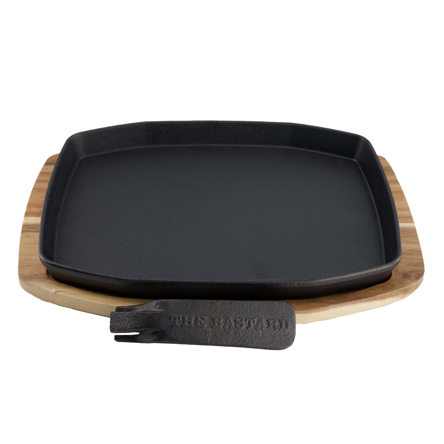 The Bastard Sizzling Plate Compact/Medium aus Gusseisen inkl. Untersetzer - 24x32cm