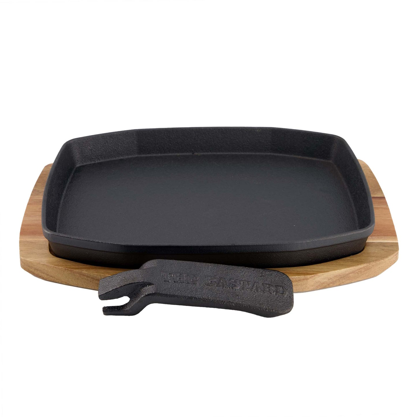 The Bastard Sizzling Plate Compact/Medium aus Gusseisen inkl. Untersetzer 21x28cm