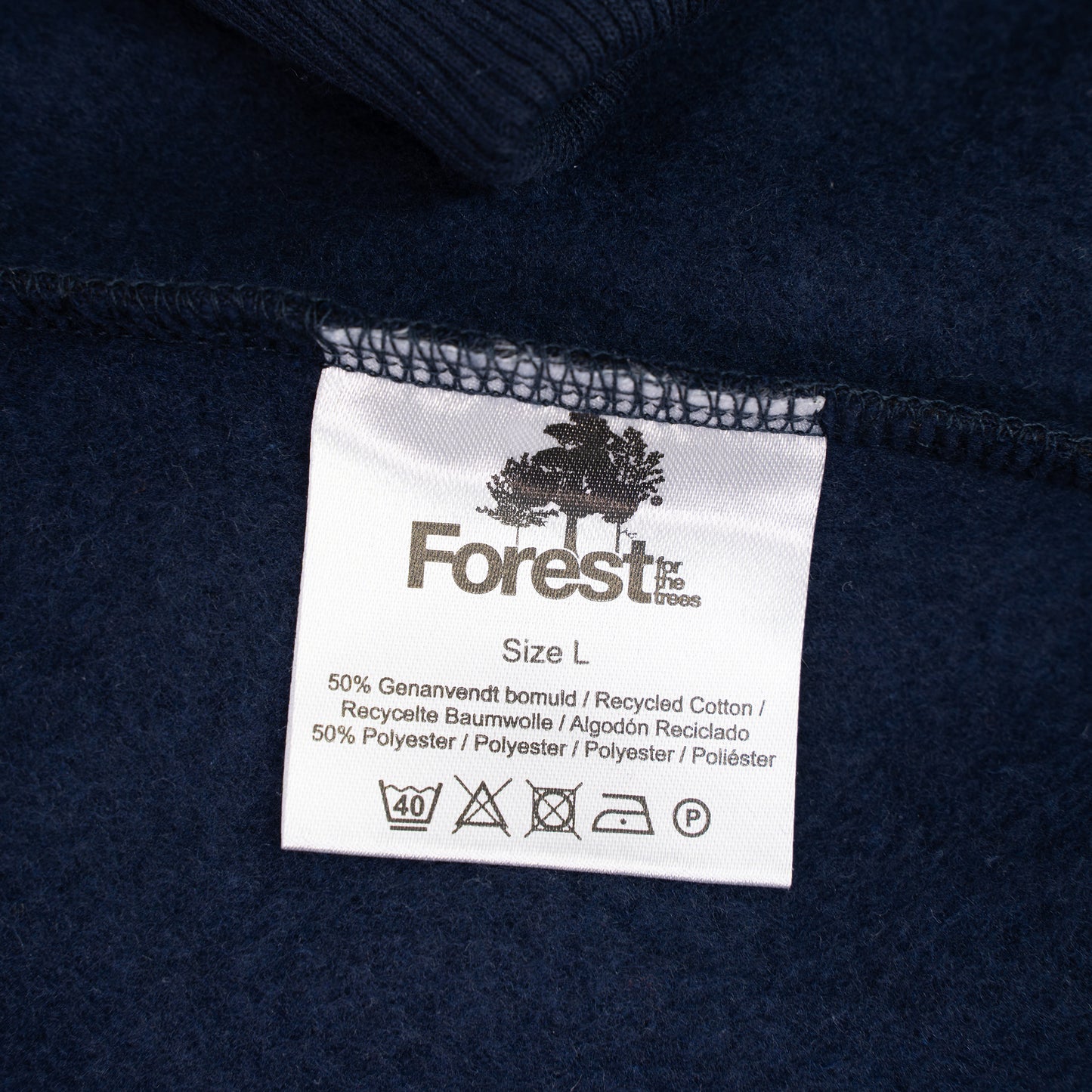 Hoodie Forest for the trees Dark Navy Recycled Cotton