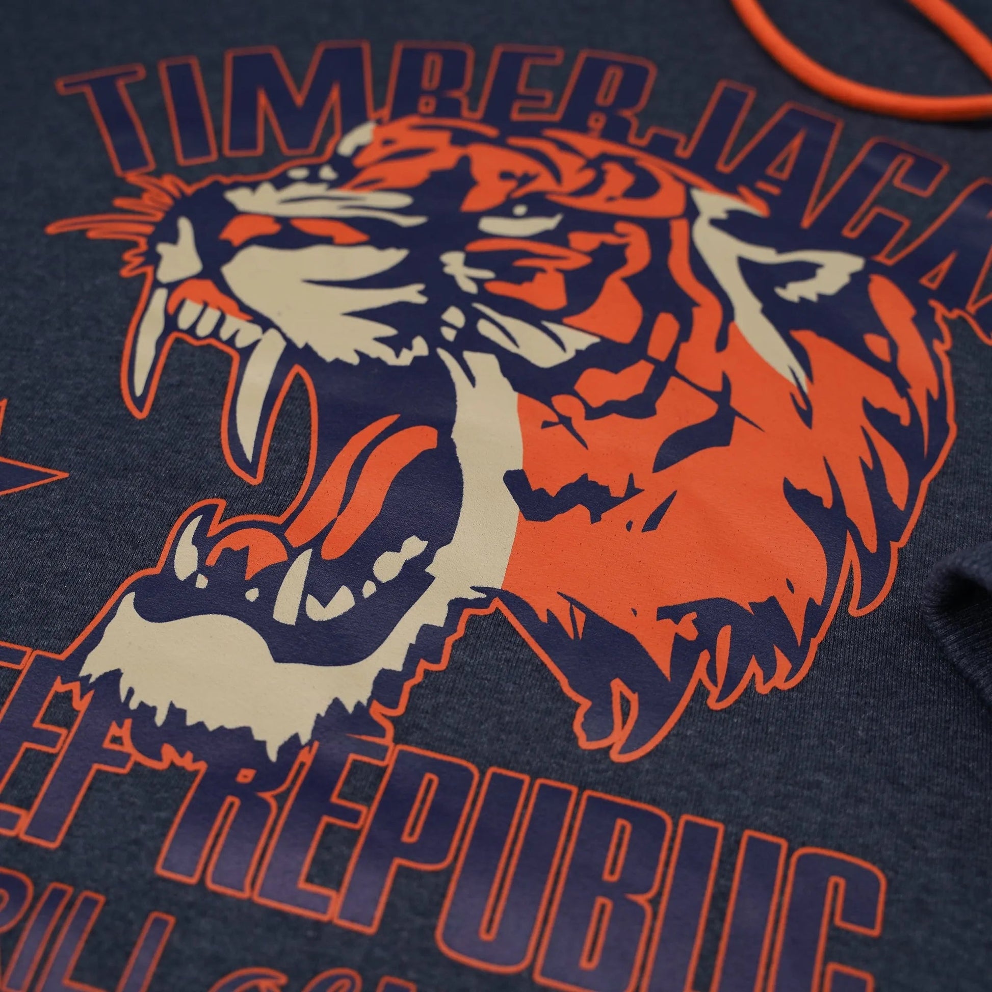 Hoodie Tiger Indigo Recycled Cotton - timberjacks.store