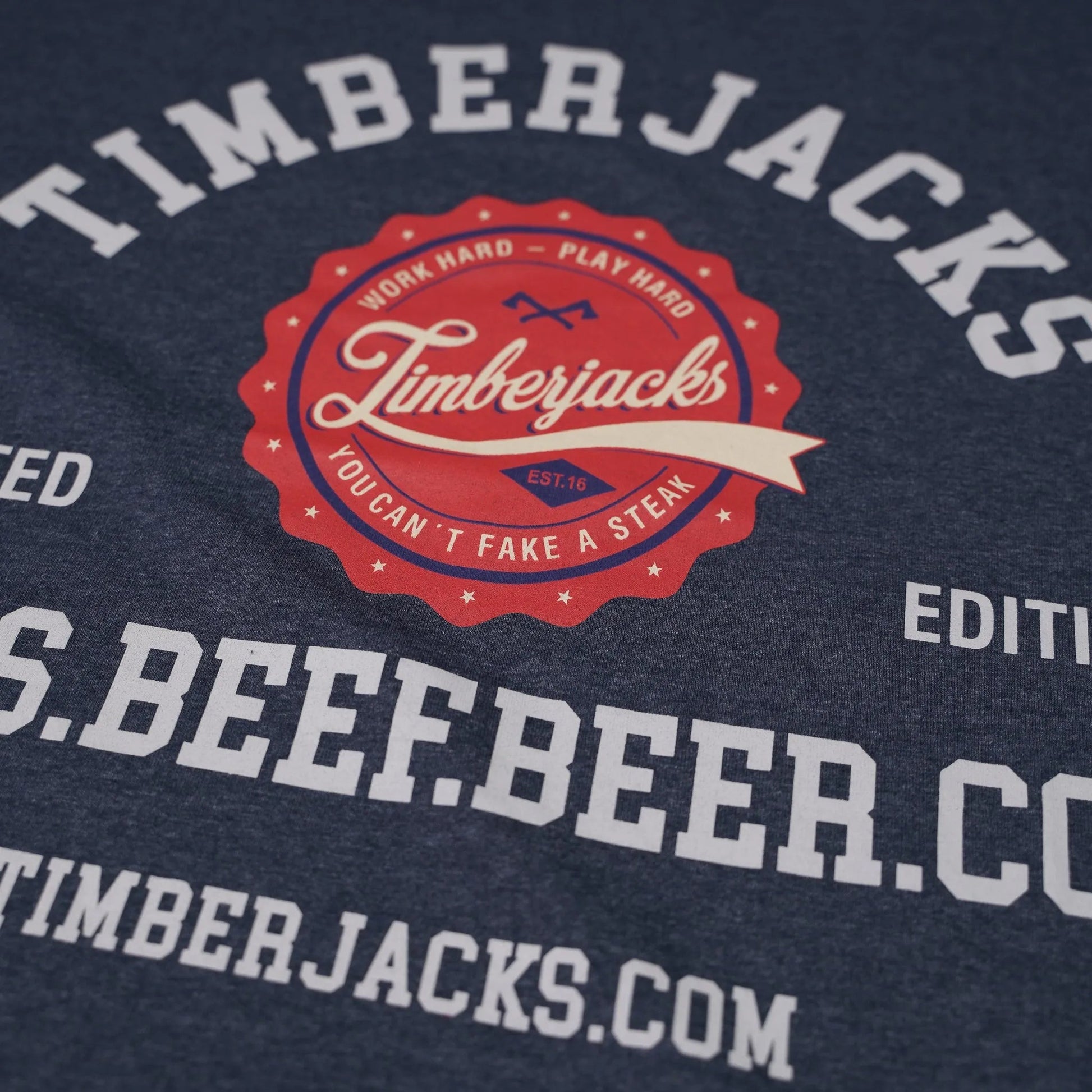 T-Shirt Beef Beer Co Men Indigo Recycled Cotton - timberjacks.store