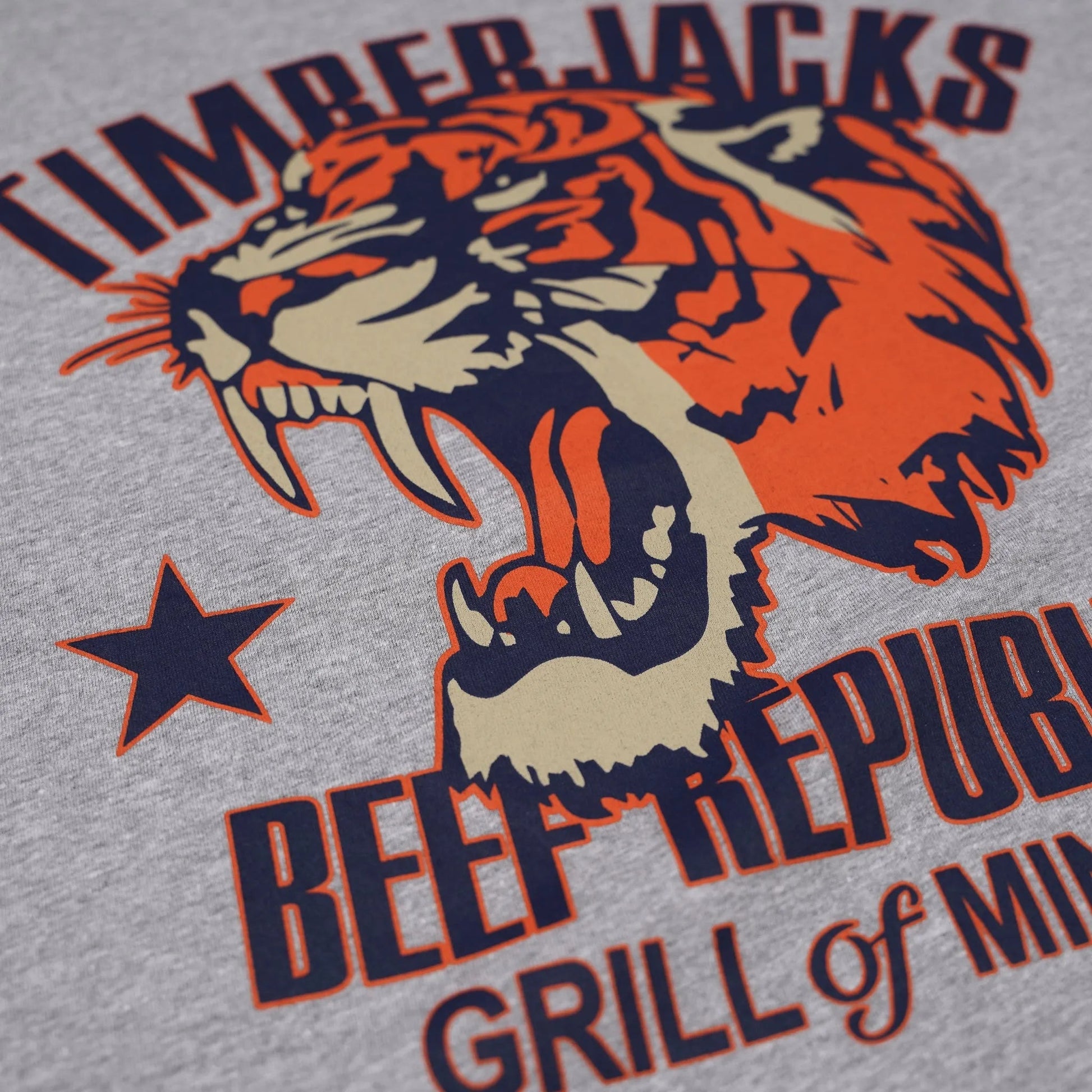 T-Shirt Tiger Men Ash Grey Recycled Cotton - timberjacks.store