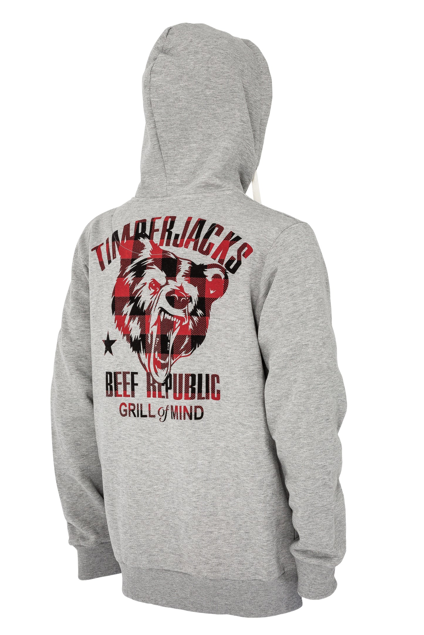 Zip Hoodie Grizzly Grey Check