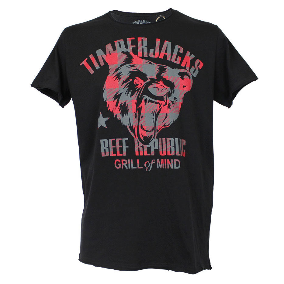 T-Shirt Grizzly Men Black Check