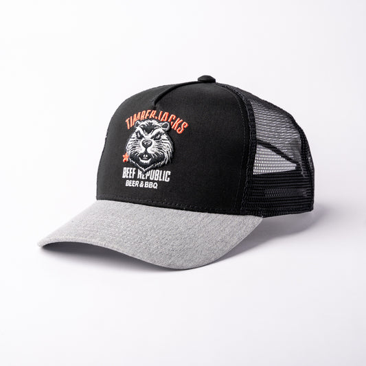 Basecap Beaver Trucker Cap Grey Black