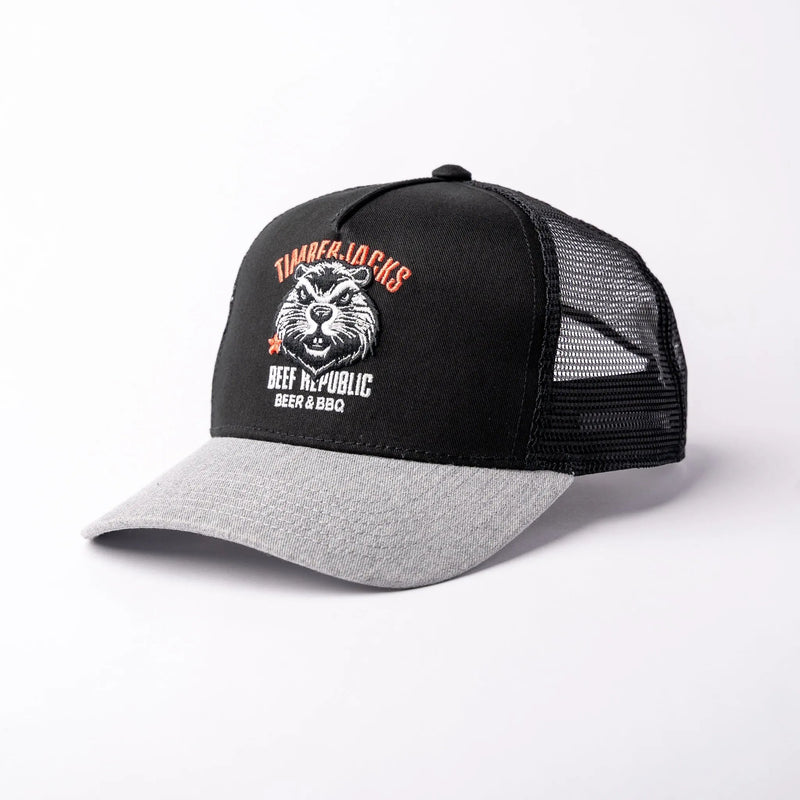 Basecap Beaver Trucker Cap Grey Black - timberjacks.store