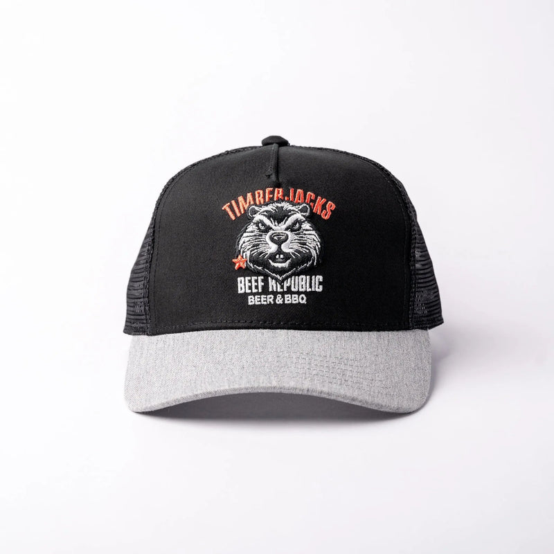 Basecap Beaver Trucker Cap Grey Black - timberjacks.store