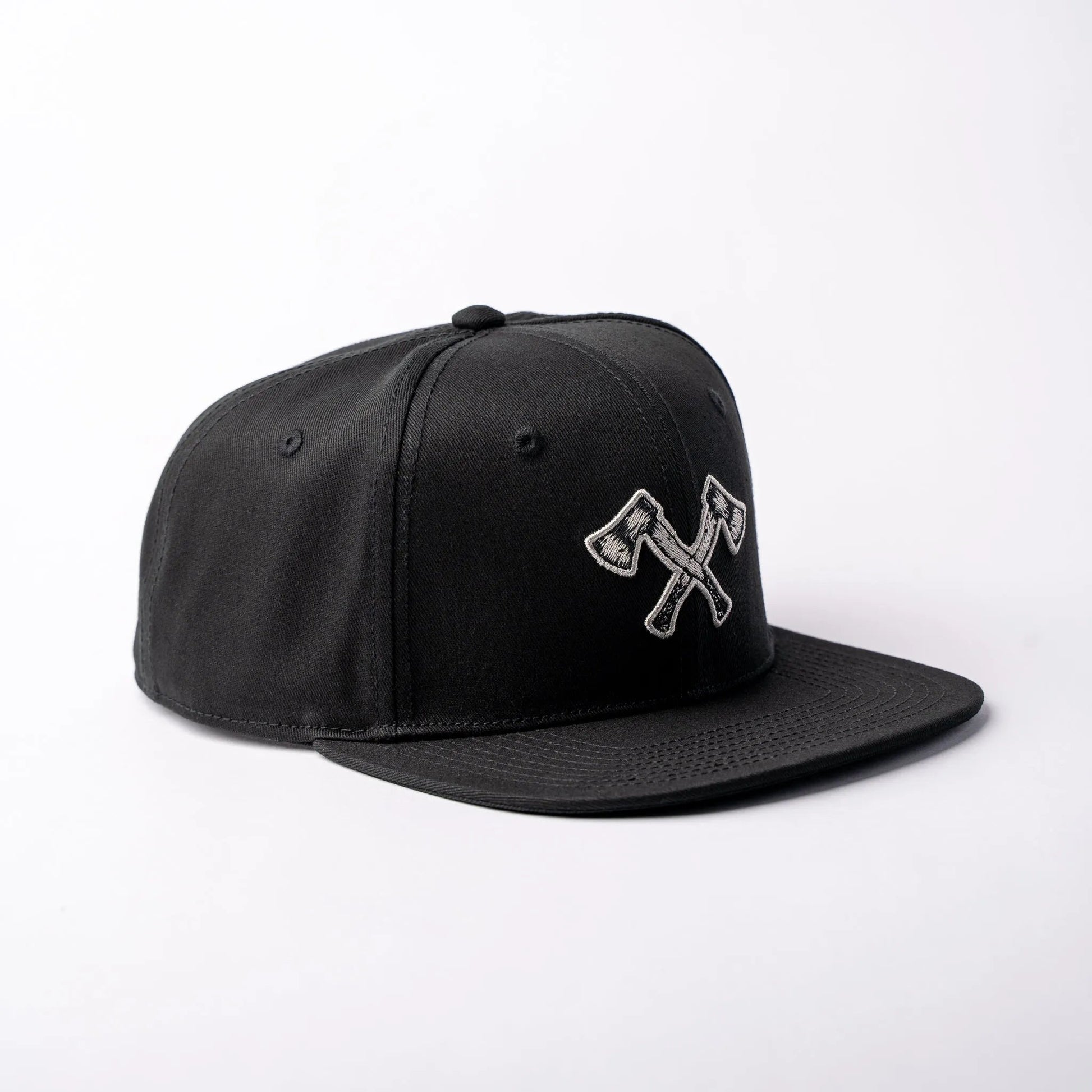 Basecap Crossed Axes Snapback Black Grey - timberjacks.store