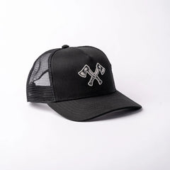 Basecap Crossed Axes Trucker Cap Black Grey - timberjacks.store
