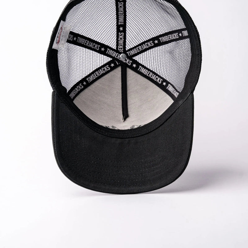 Basecap Crossed Axes Trucker Cap Black Grey - timberjacks.store
