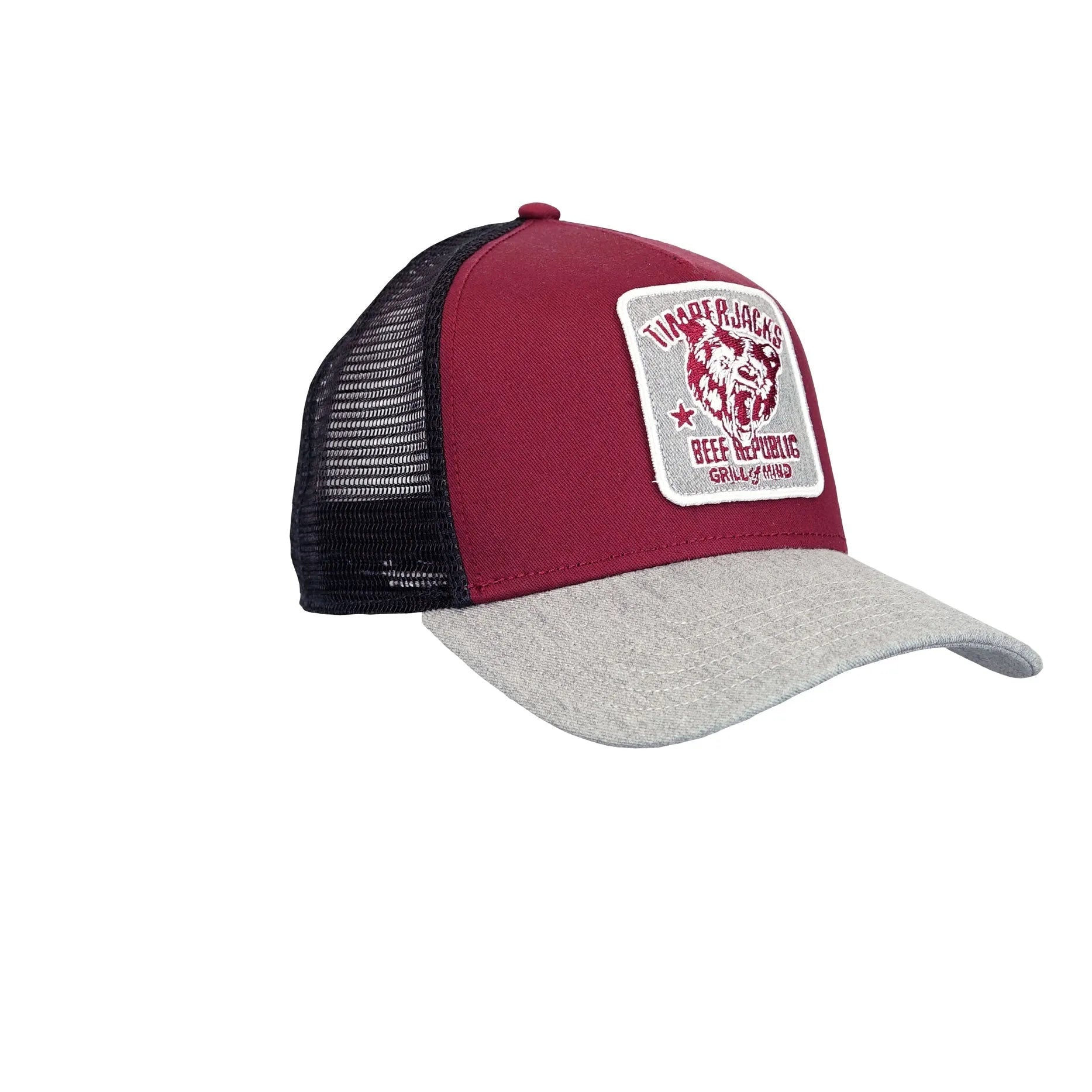 Basecap Grizzly Trucker Cap Wine/Black - timberjacks.store