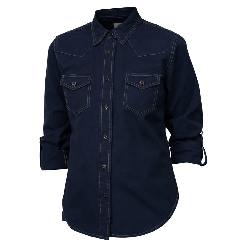 Hendo Dark Navy | Damenhemd - timberjacks.store