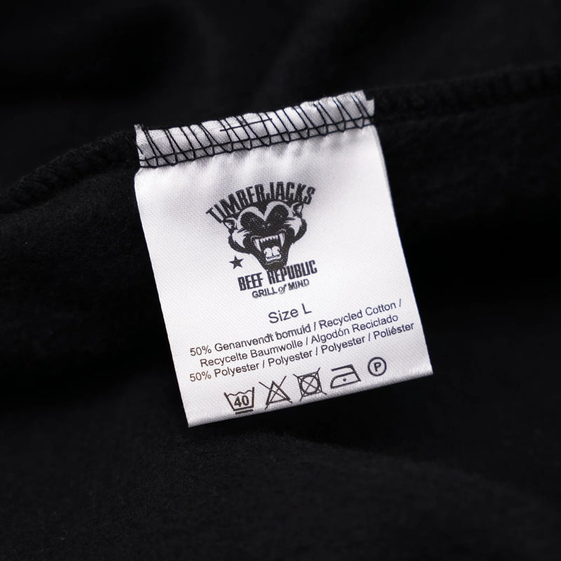 Hoodie Badger Nero Recycled Cotton - timberjacks.store
