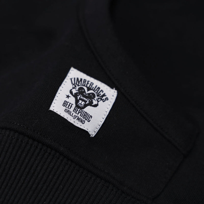 Hoodie Badger Nero Recycled Cotton - timberjacks.store