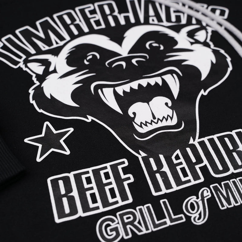 Hoodie Badger Nero Recycled Cotton - timberjacks.store
