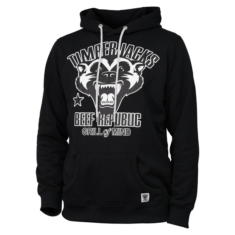 Hoodie Badger Nero Recycled Cotton - timberjacks.store