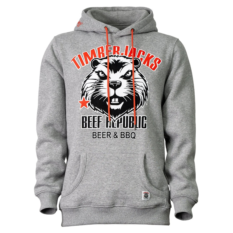 Hoodie Beaver Ash Grey Recycled Cotton - timberjacks.store