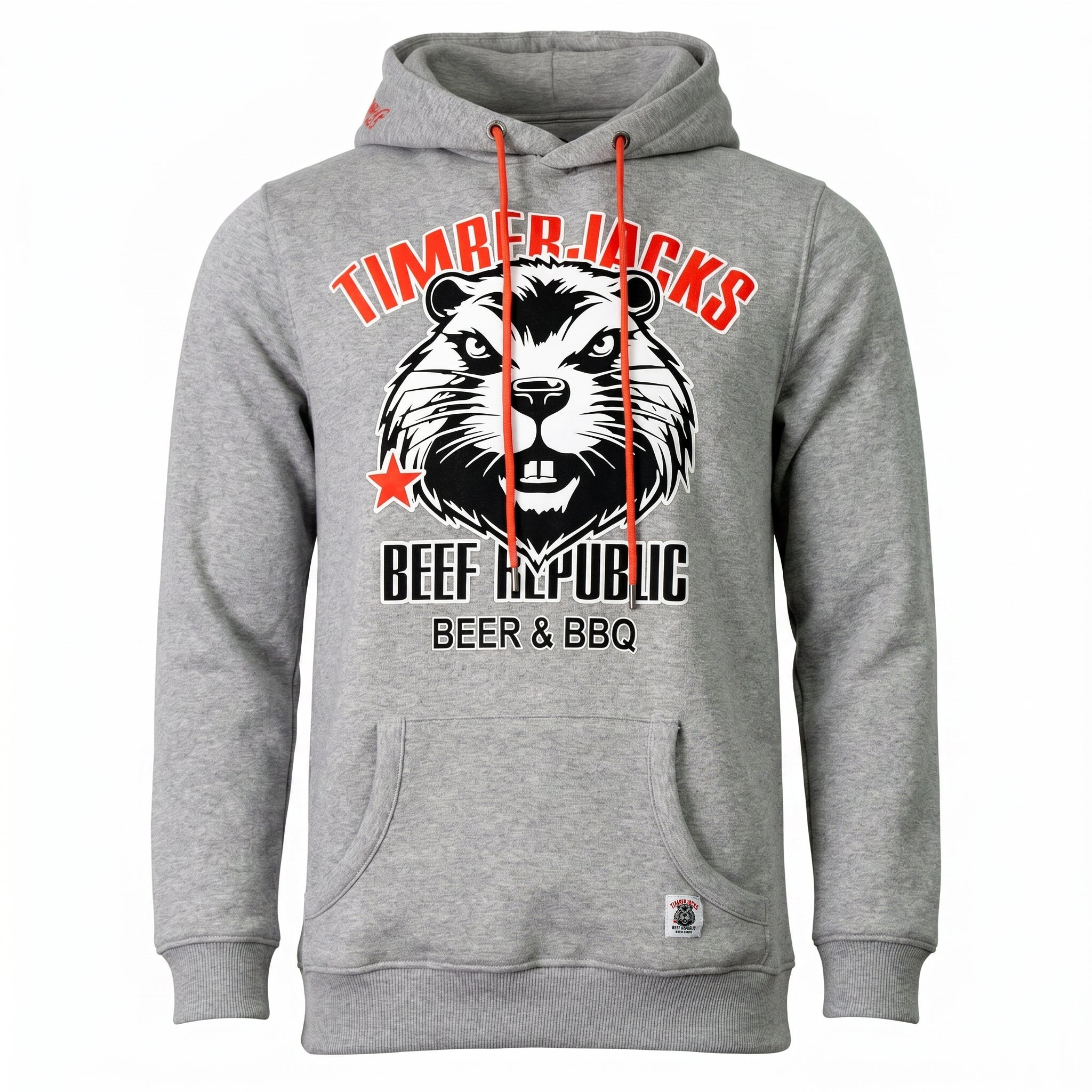 Hoodie Beaver Ash Grey Recycled Cotton - timberjacks.store