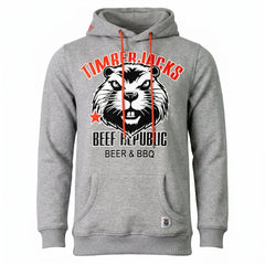 Hoodie Beaver Ash Grey Recycled Cotton - timberjacks.store