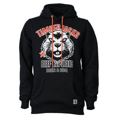 Hoodie Beaver Nero Recycled Cotton - timberjacks.store