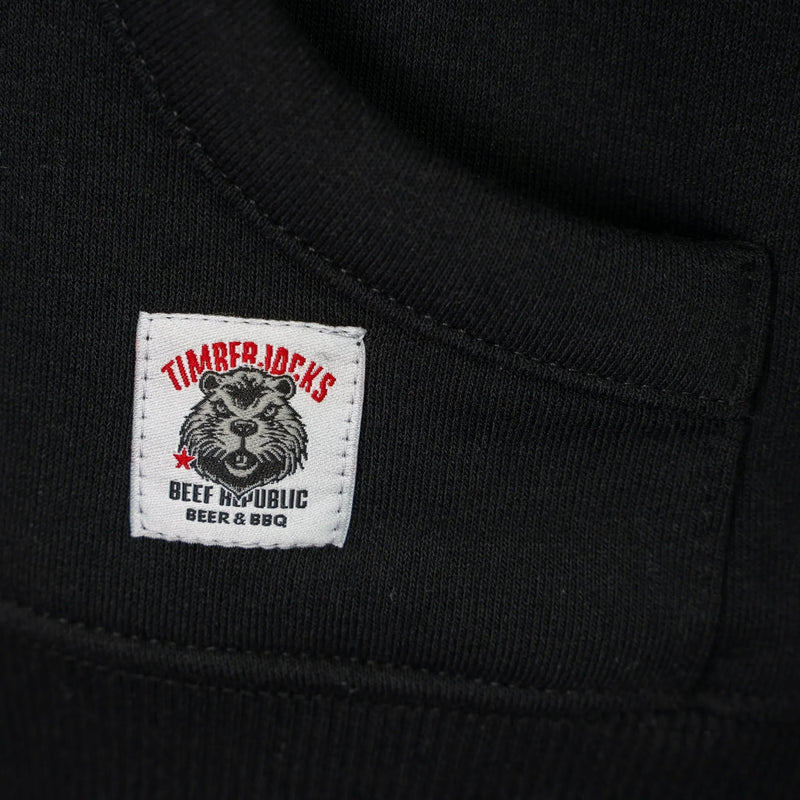Hoodie Beaver Nero Recycled Cotton - timberjacks.store