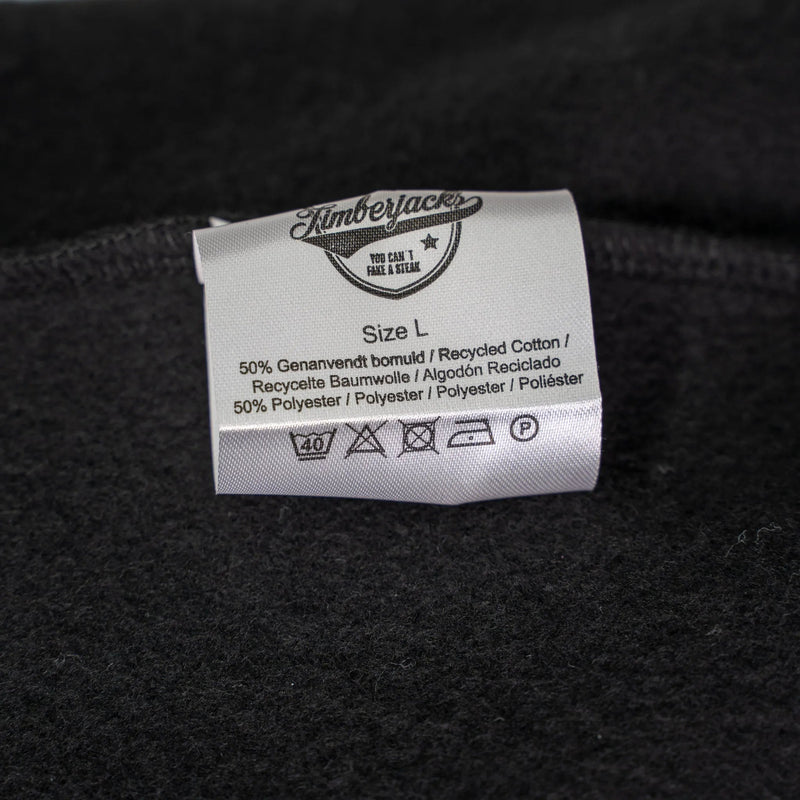 Hoodie Beaver Nero Recycled Cotton - timberjacks.store