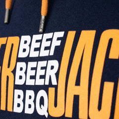Hoodie Beef Beer BBQ Dark Navy Recycled Cotton - timberjacks.store