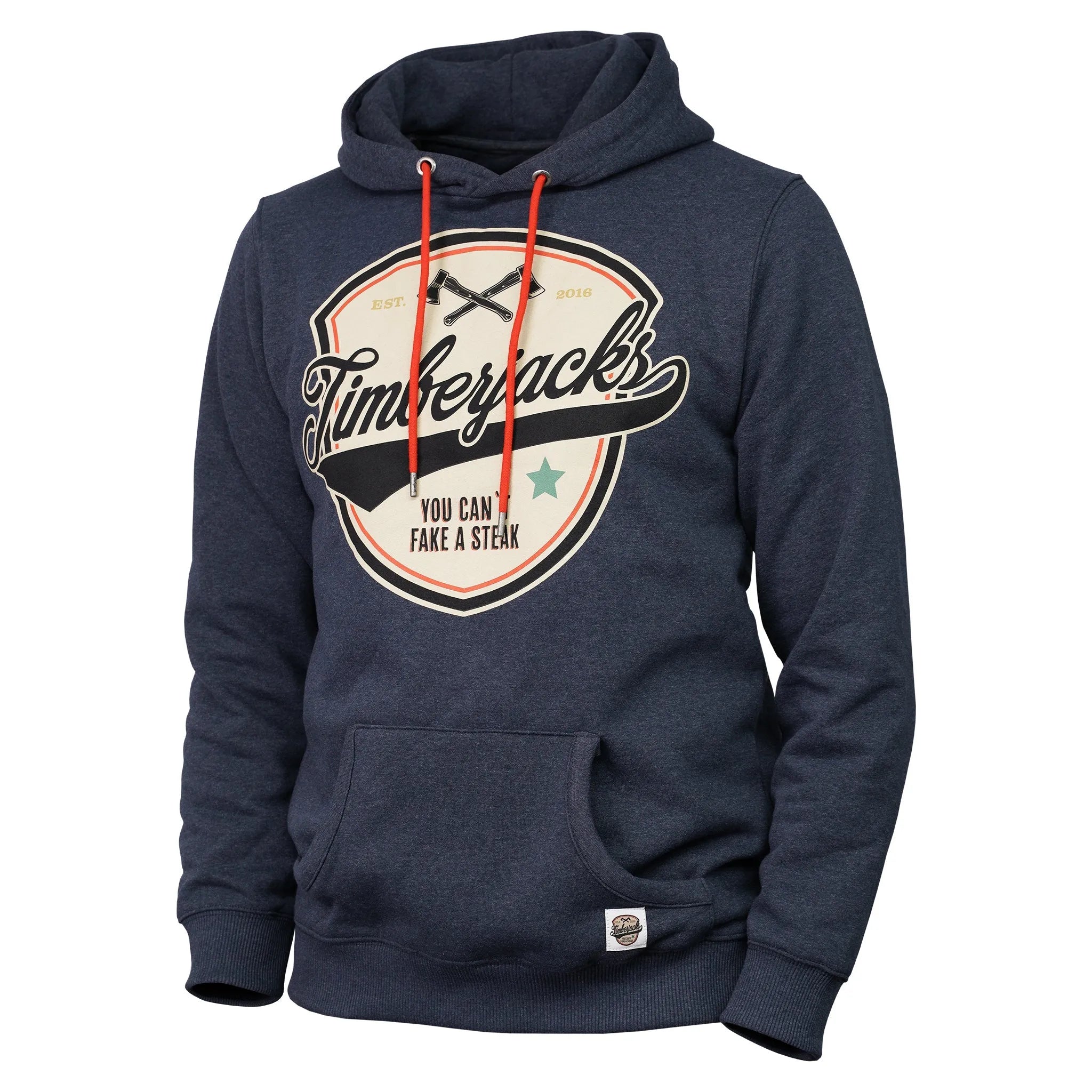 Hoodie Can´t Fake Indigo Recycled Cotton - timberjacks.store