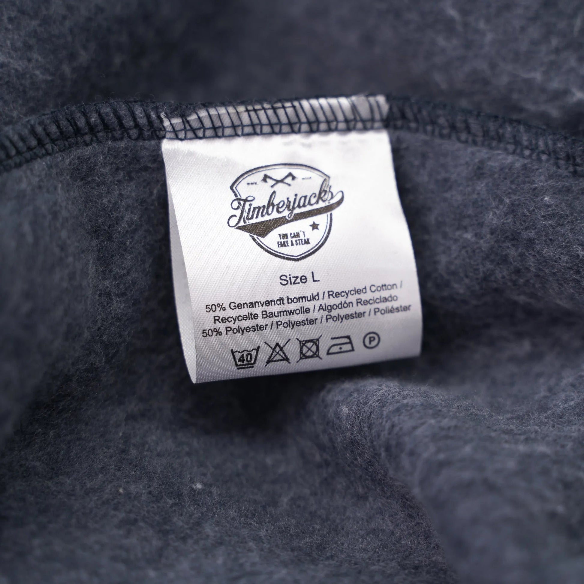 Hoodie Can´t Fake Indigo Recycled Cotton - timberjacks.store