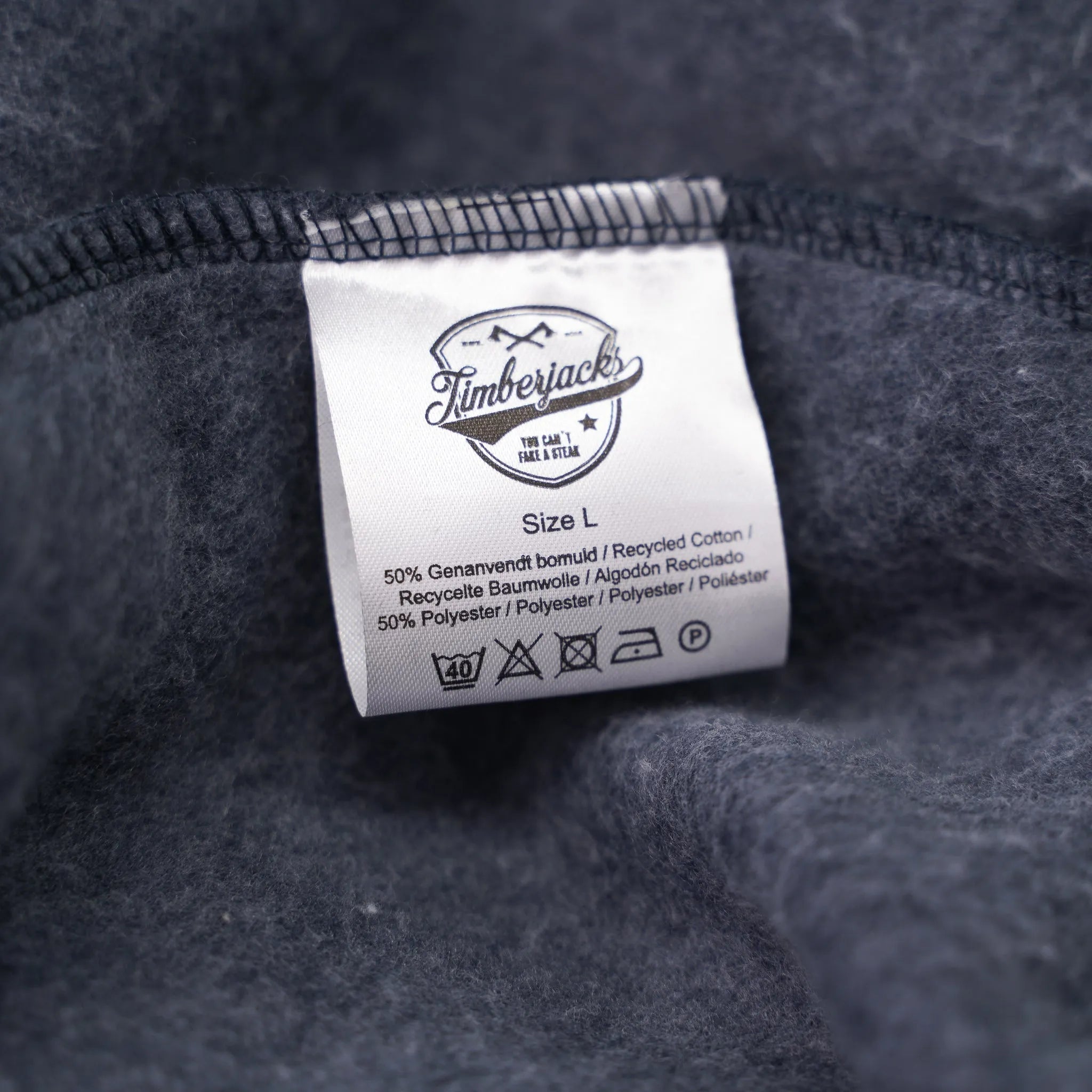 Hoodie Can´t Fake Indigo Recycled Cotton - timberjacks.store