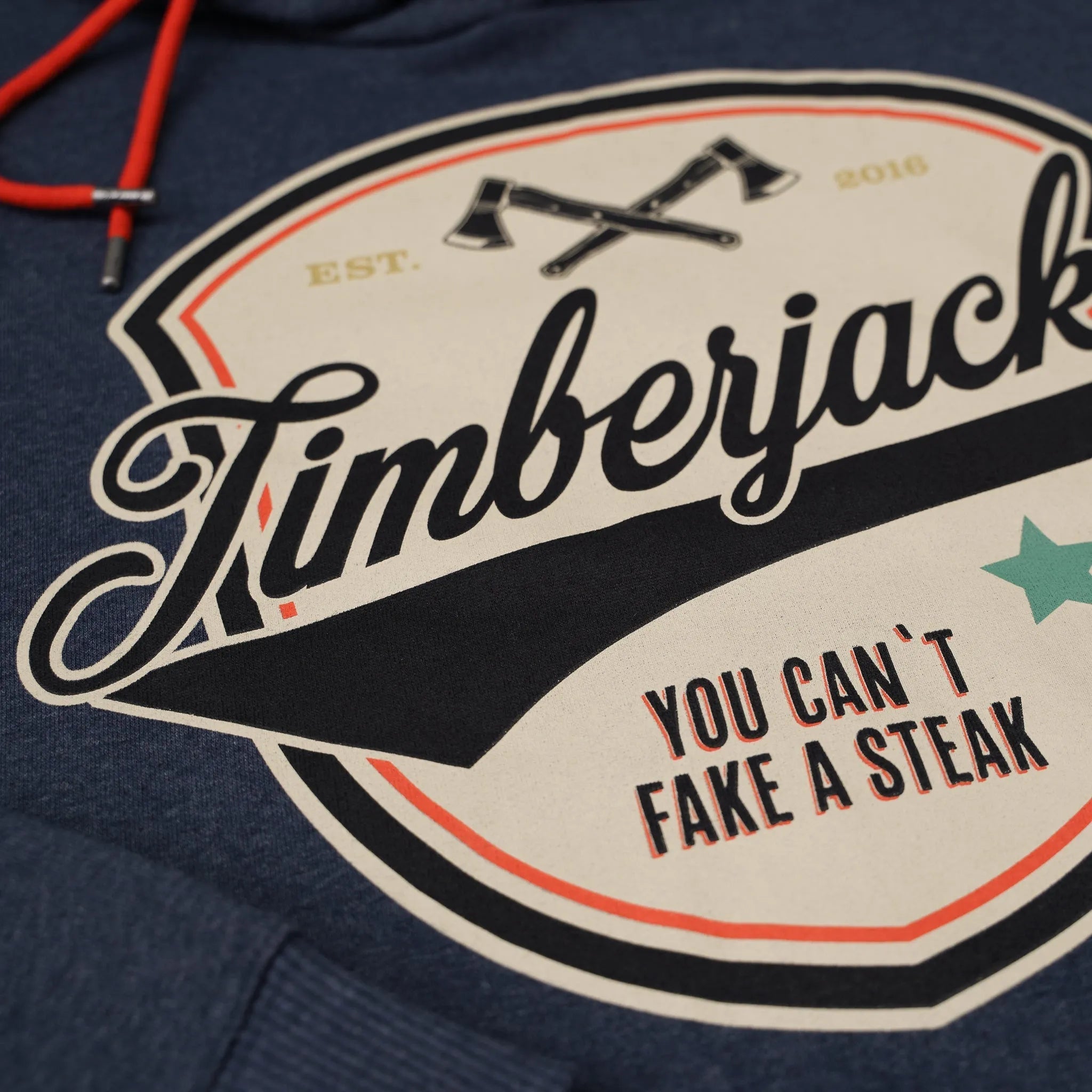 Hoodie Can´t Fake Indigo Recycled Cotton - timberjacks.store