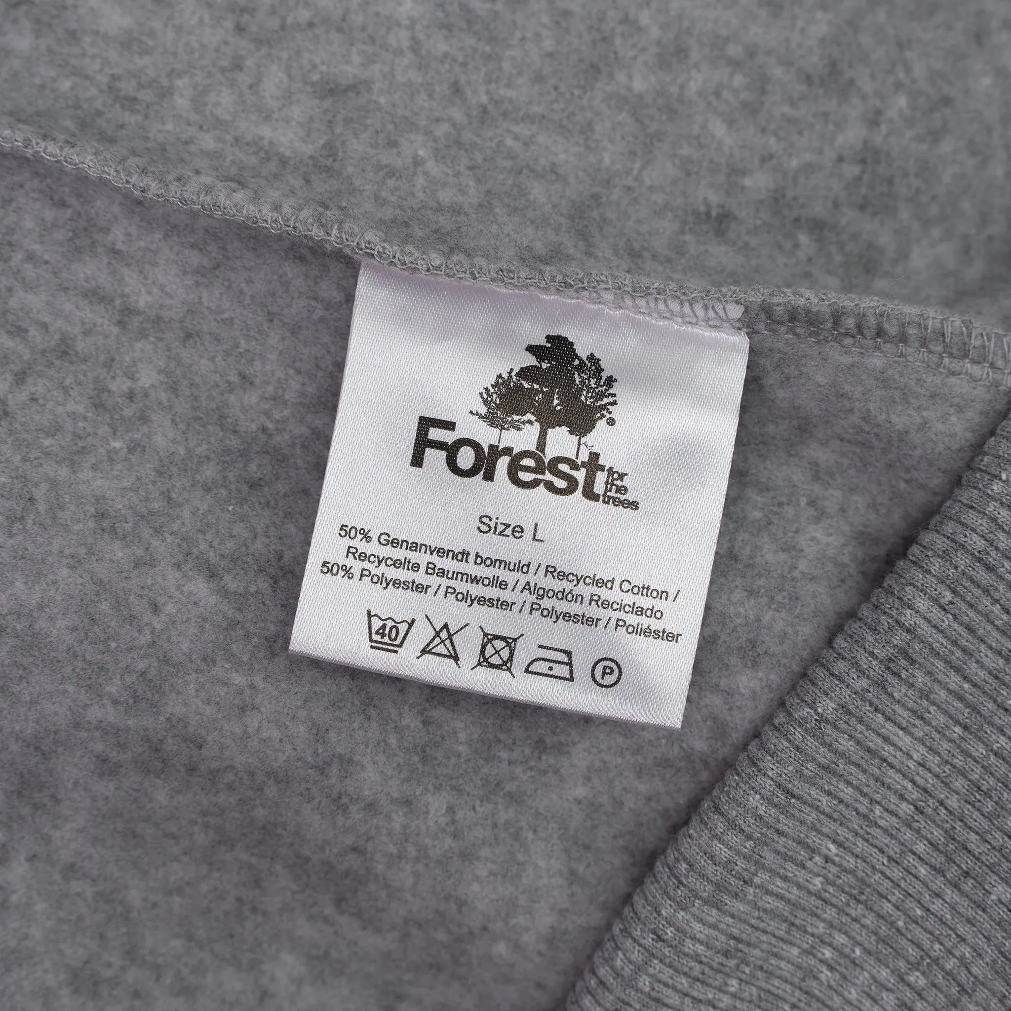 Hoodie Forest for the trees Ash Grey Red Recycled Cotton - timberjacks.store