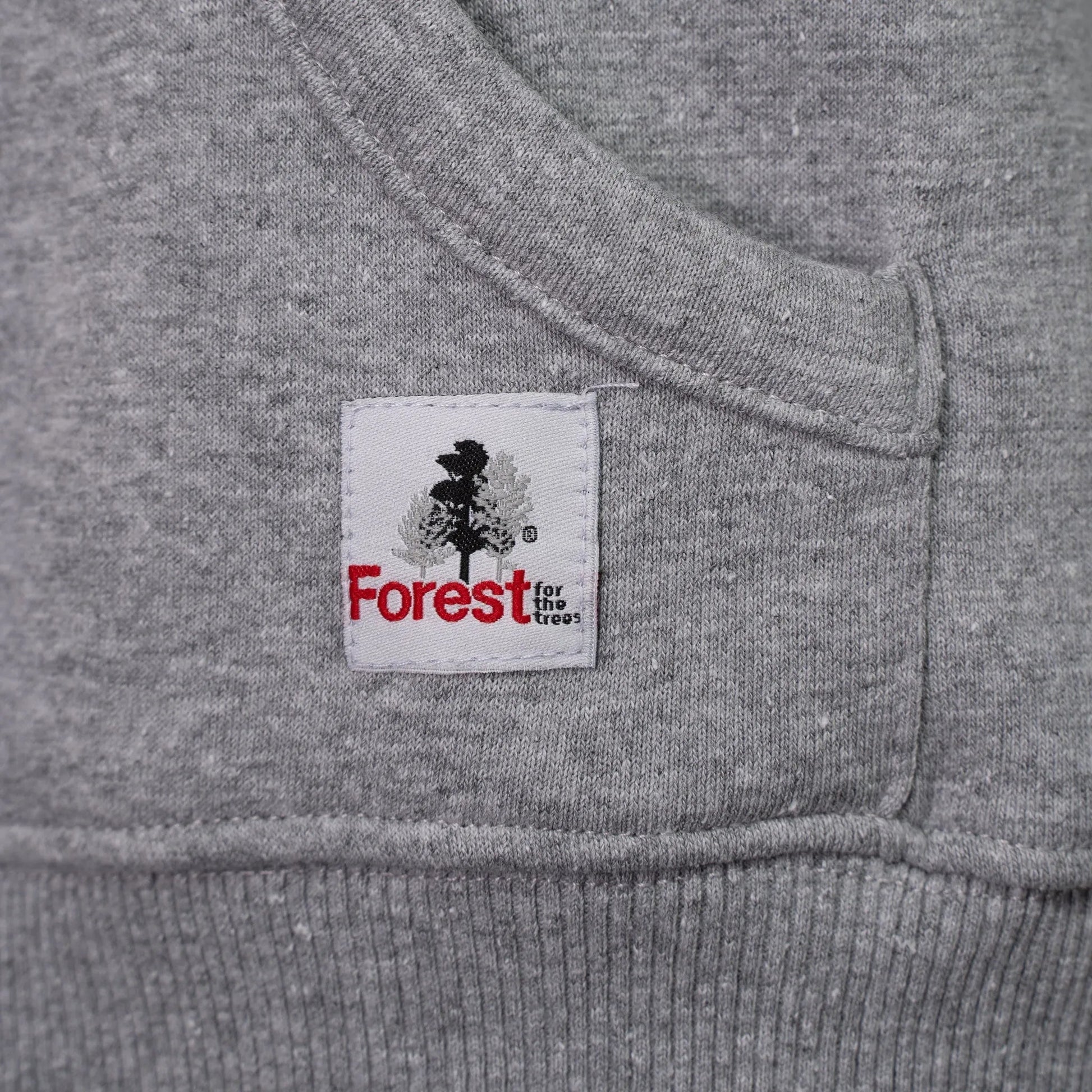 Hoodie Forest for the trees Ash Grey Red Recycled Cotton - timberjacks.store