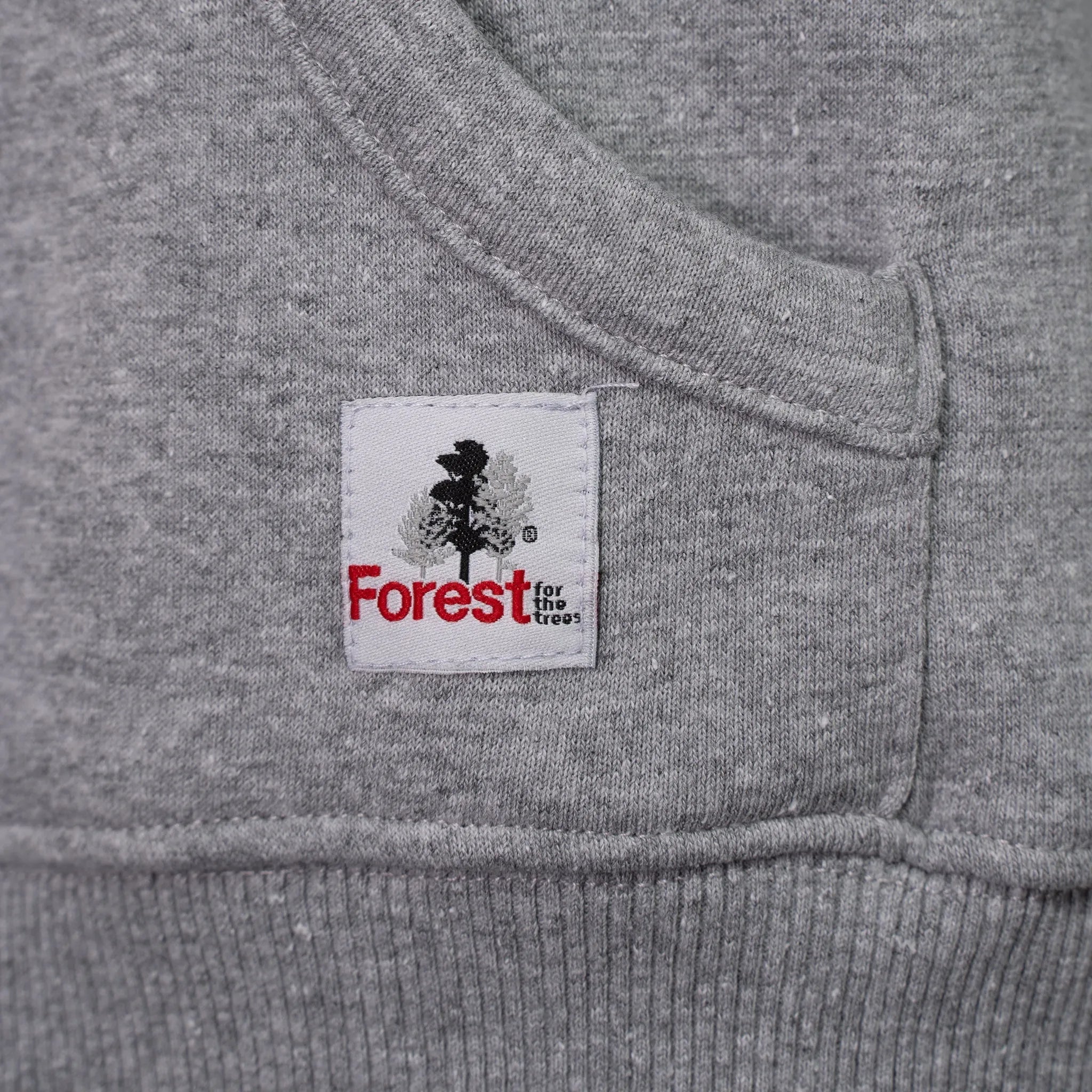 Hoodie Forest for the trees Ash Grey Red Recycled Cotton - timberjacks.store