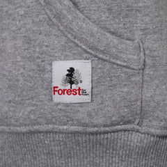 Hoodie Forest for the trees Ash Grey Red Recycled Cotton - timberjacks.store