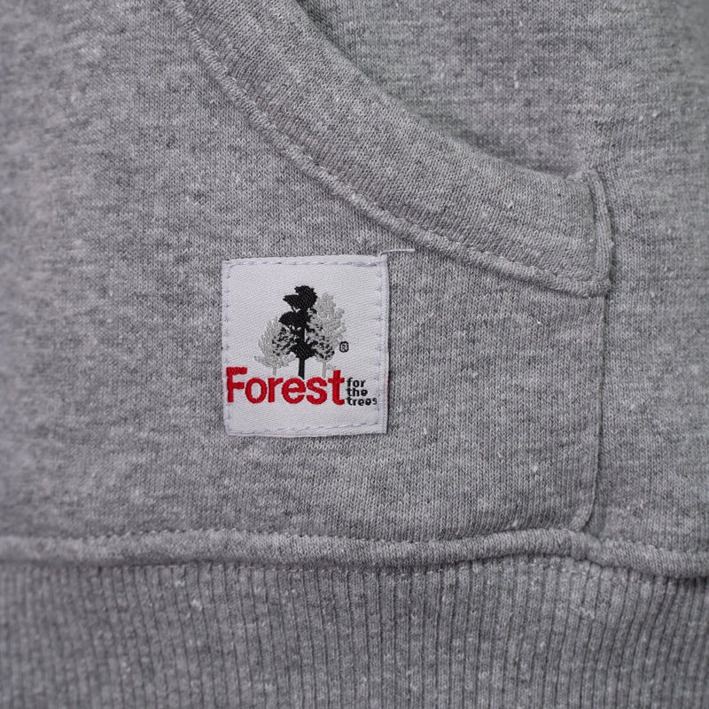 Hoodie Forest for the trees Ash Grey Red Recycled Cotton - timberjacks.store