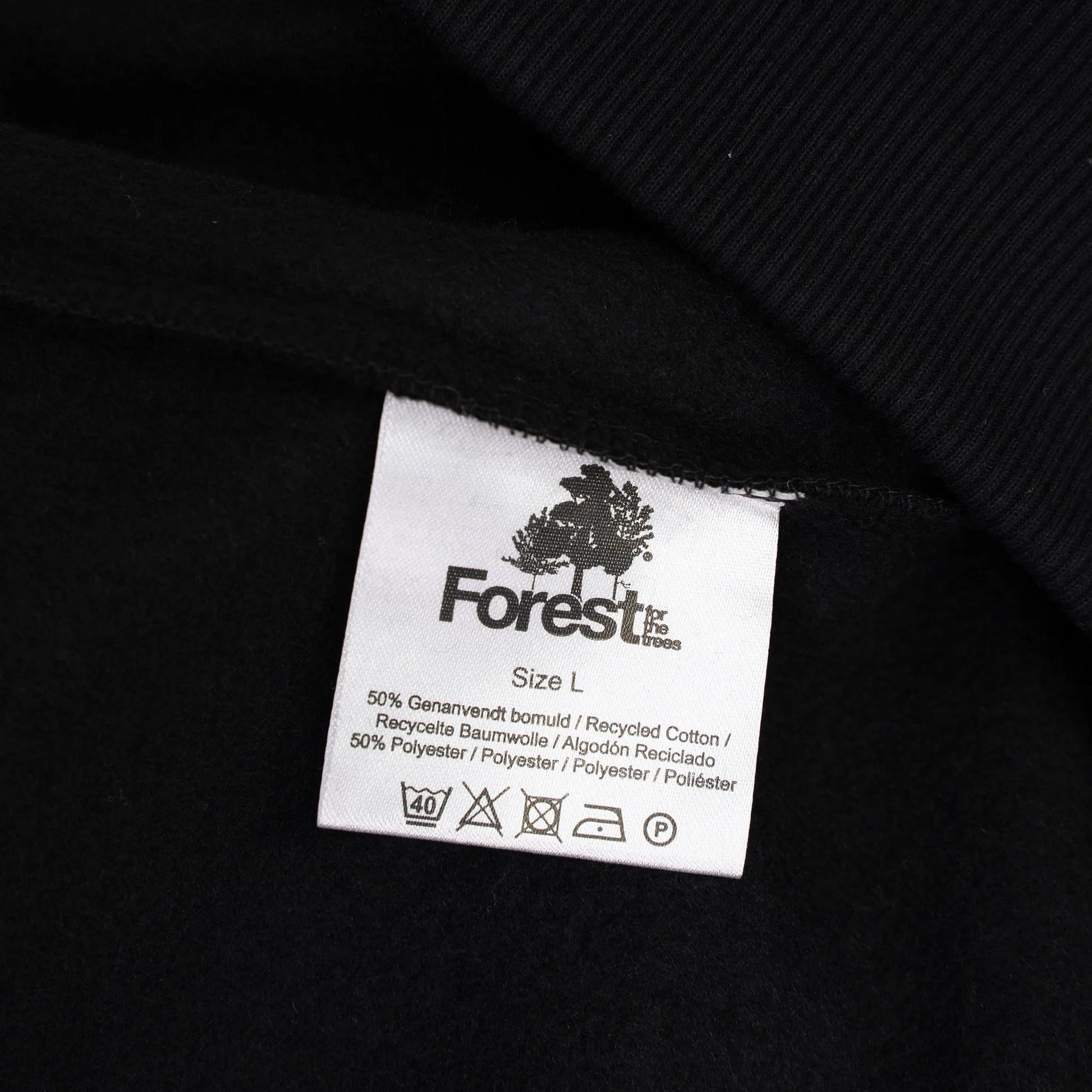 Hoodie Forest for the trees Nero Recycled Cotton - timberjacks.store