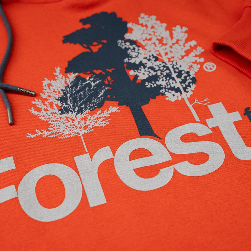 Hoodie Forest for the trees Orange Recycled Cotton - timberjacks.store
