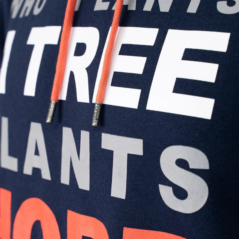 Hoodie Forest for the trees Who Plants A Tree Dark Navy Recycled Cotton - timberjacks.store