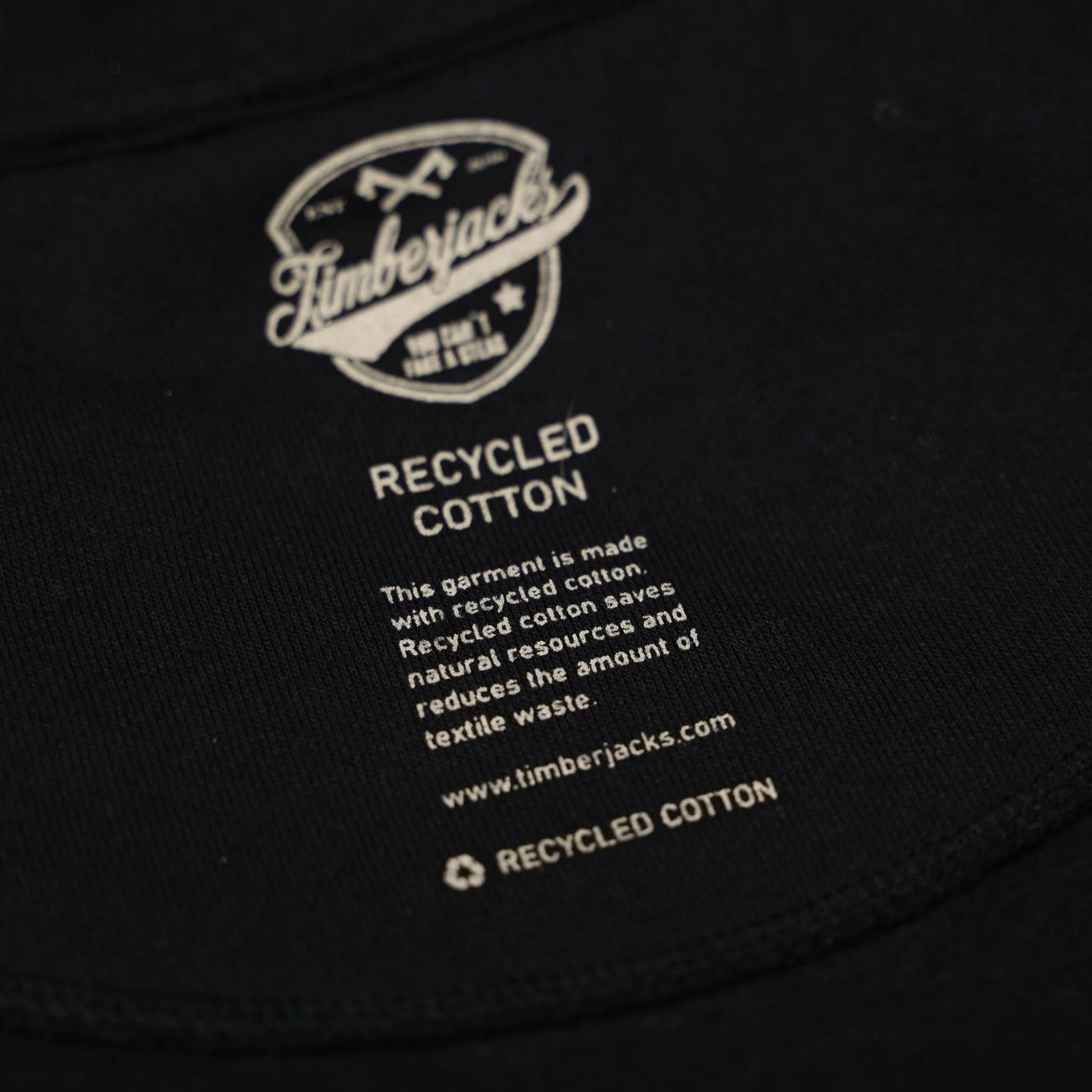 Hoodie Ibex Nero Recycled Cotton - timberjacks.store