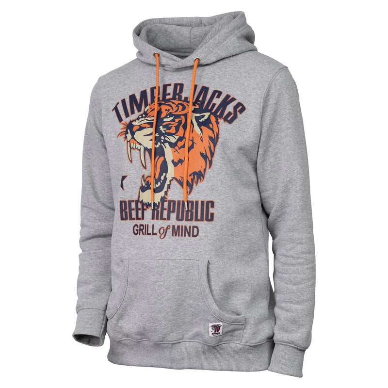 Hoodie Tiger Ash Grey Recycled Cotton - timberjacks.store