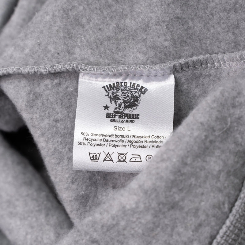 Hoodie Tiger Ash Grey Recycled Cotton - timberjacks.store