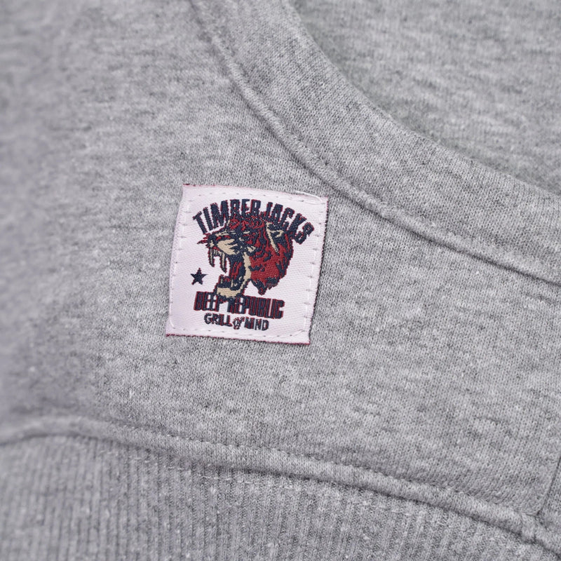 Hoodie Tiger Ash Grey Recycled Cotton - timberjacks.store