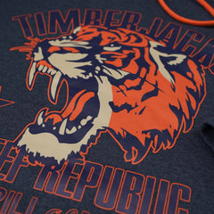 Hoodie Tiger Indigo Recycled Cotton - timberjacks.store