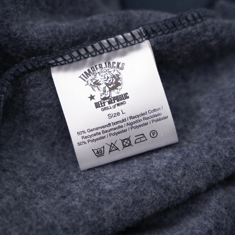 Hoodie Tiger Indigo Recycled Cotton - timberjacks.store