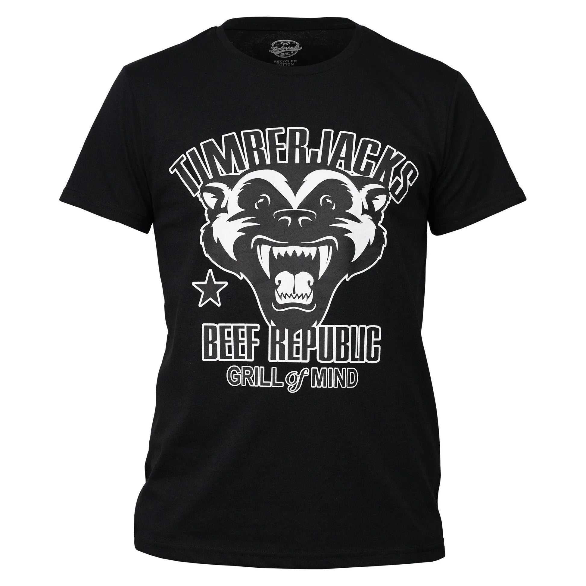 T-Shirt Badger Men Nero Recycled Cotton - timberjacks.store