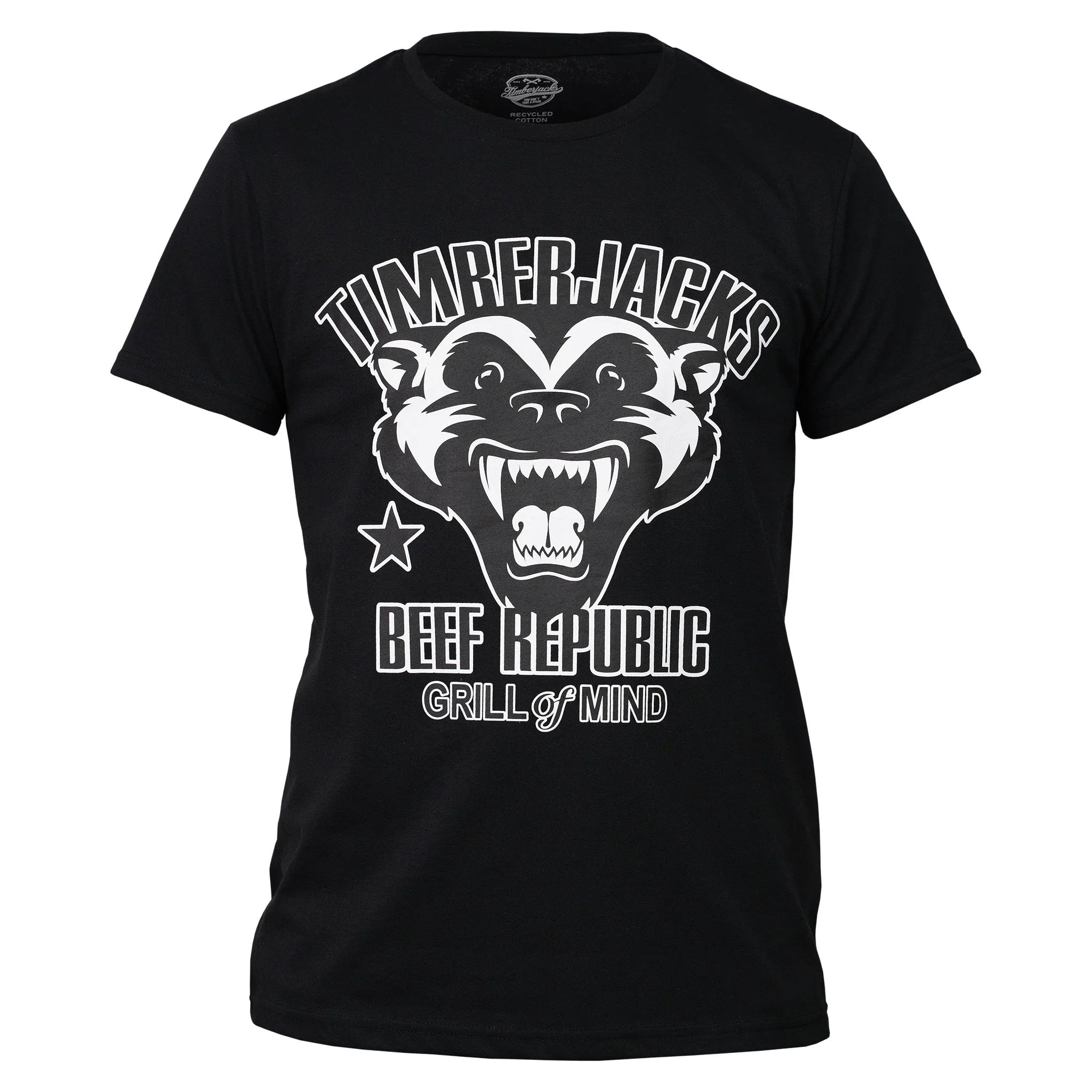 T-Shirt Badger Men Nero Recycled Cotton - timberjacks.store