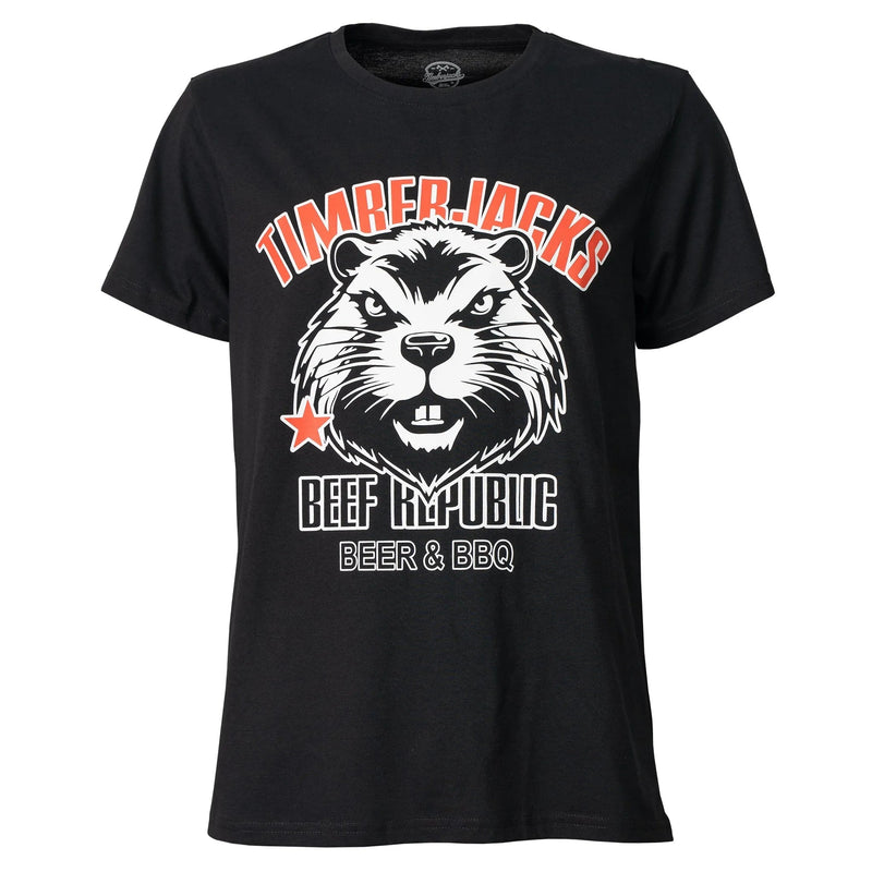T-Shirt Beaver Men Nero Recycled Cotton - timberjacks.store