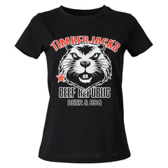 T-Shirt Beaver Women Nero Recycled Cotton - timberjacks.store