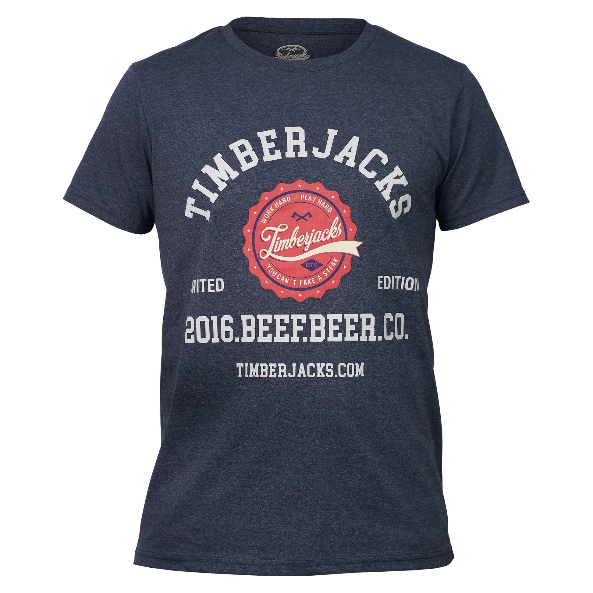 T-Shirt Beef Beer Co Men Indigo Recycled Cotton - timberjacks.store